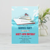 Uitnodiging cruise schip feest (Staand voorkant)