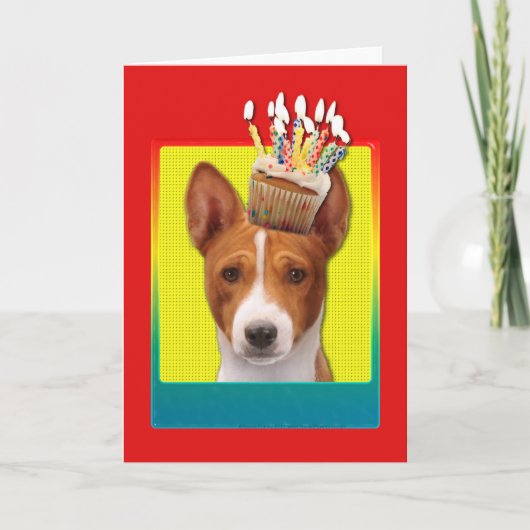 Uitnodiging Cupcake - Basenji (Voorkant)