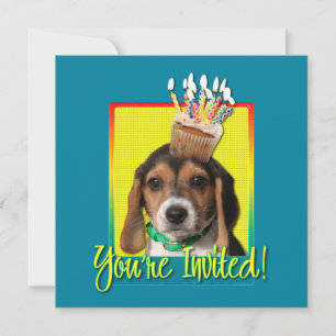 Uitnodiging Cupcake - Beagle Puppy - Chloe