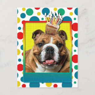 Uitnodiging Cupcake - Bulldog - Donker