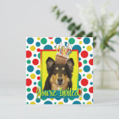 Uitnodiging Cupcake - Collie - Caroline (Staand voorkant)