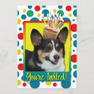 Uitnodiging Cupcake - Corgi