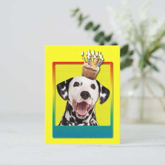 Uitnodiging Cupcake - Dalmatisch (Staand voorkant)
