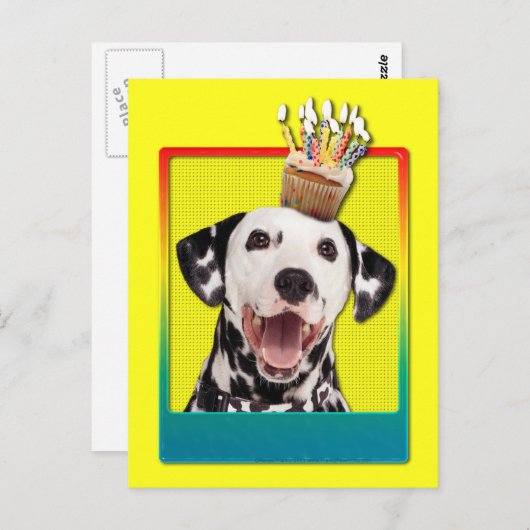 Uitnodiging Cupcake - Dalmatisch (Voorkant / Achterkant)