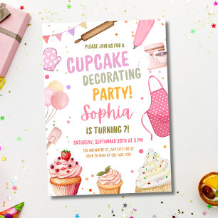 Uitnodiging Cupcake Decoratie Feestje, Kook Verjaa