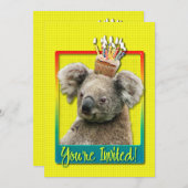 Uitnodiging Cupcake - Koala (Voorkant / Achterkant)