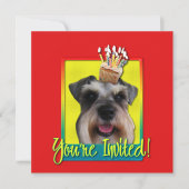 Uitnodiging Cupcake - Schnauzer (Voorkant)