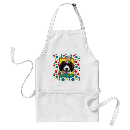 Uitnodiging Cupcake - Springer Spaniel - Baxter Standaard Schort (Voorkant)