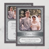 Uitnodiging Damask Silver (25e) Jubileumfeest (Voorkant / Achterkant)