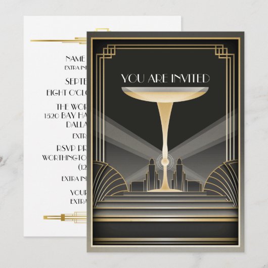 Uitnodiging Deco Contemporary Gala Evenement (Voorkant / Achterkant)