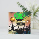 Uitnodiging Disco Dansfeest Retro (Staand voorkant)