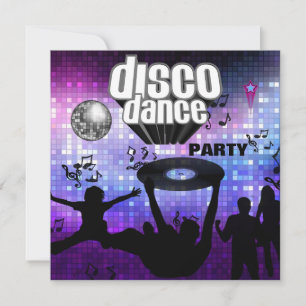Uitnodiging Disco Dansfeest Retro