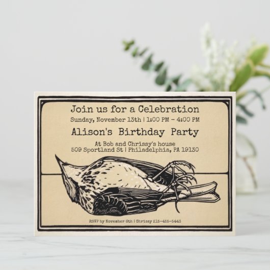 Uitnodiging  dode  partij (Staand voorkant)