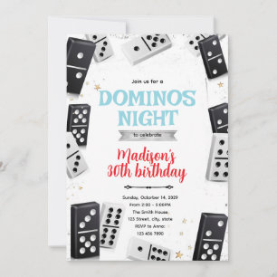 Uitnodiging domino spelavond feest