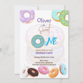 Uitnodiging Donut 1e verjaardag jongen (Voorkant)