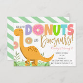 Uitnodiging Donuts and Dinosaurs Party (Voorkant / Achterkant)