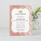 Uitnodiging Een Kleine Prinses is Op Weg, Tiara (Staand voorkant)