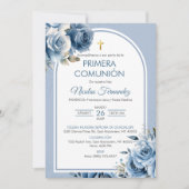 Uitnodiging Eerste Communie Elegante Heilige Commu (Voorkant)
