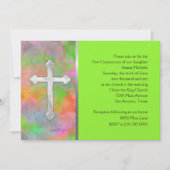 Uitnodiging eerste gemeenschap Abstract met kruis (Voorkant)