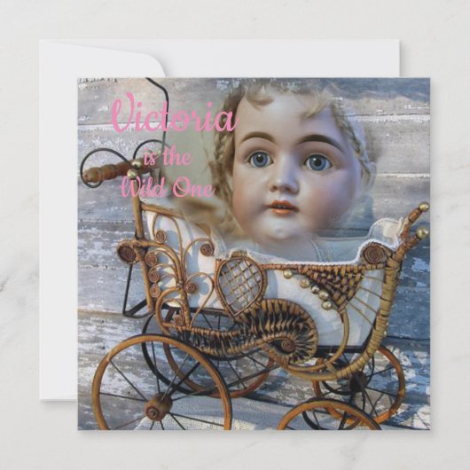 Uitnodiging Eerste Verjaardagskaart Wild One Victo (Voorkant)
