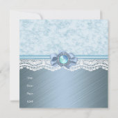 Uitnodiging Elegant Blue Lace Birthday Party (Achterkant)
