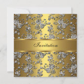 Uitnodiging Elegant Classy Gold Embossed Floral (Voorkant)