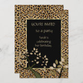 Uitnodiging Elegant Leopard Tree Floral (Voorkant / Achterkant)