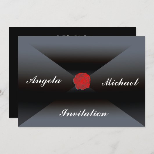 Uitnodiging Elegante en leuke bruiloft uitnodiging (Voorkant / Achterkant)