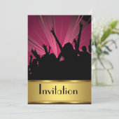 Uitnodiging Elke Feestje Goud en Feestje (Staand voorkant)