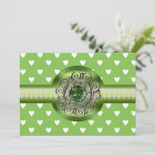 Uitnodiging Emerald Hearts-feest (Staand voorkant)