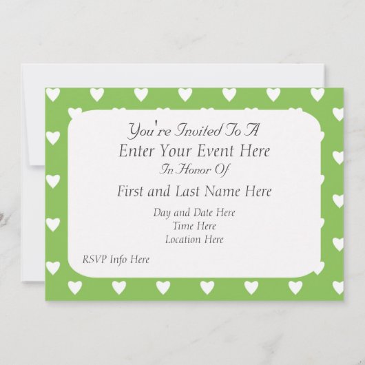 Uitnodiging Emerald Hearts-feest (Achterkant)