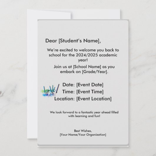 Uitnodiging en briefpapier (Voorkant)