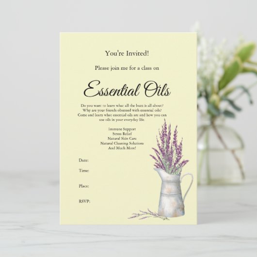 Uitnodiging Etherische Olie Klasse (Staand voorkant)