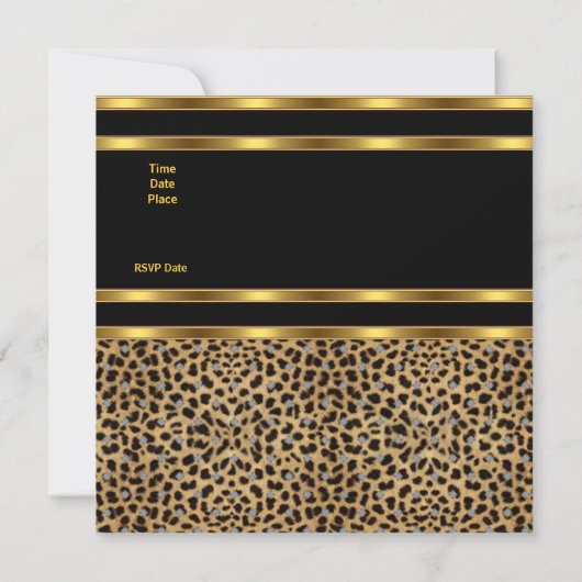 Uitnodiging Exotic Leopard Gold Black (Achterkant)
