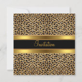 Uitnodiging Exotic Leopard Gold Black (Voorkant)