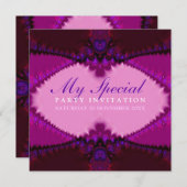 Uitnodiging exotische Pinks Bohemian Lace Party (Voorkant / Achterkant)