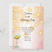 Uitnodiging Fabulous Champagne Gold Pink Lights (Achterkant)