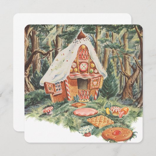  uitnodiging Fairy Tale, Hansel en Gretel (Voorkant / Achterkant)