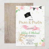 Uitnodiging feest elf en piraat (Voorkant / Achterkant)