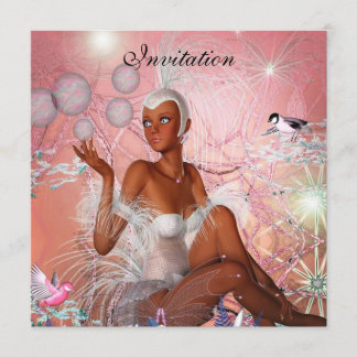 Uitnodiging Feest Showgirl Roze
