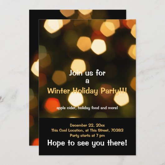 Uitnodiging feestdag- en feestdag (Voorkant / Achterkant)