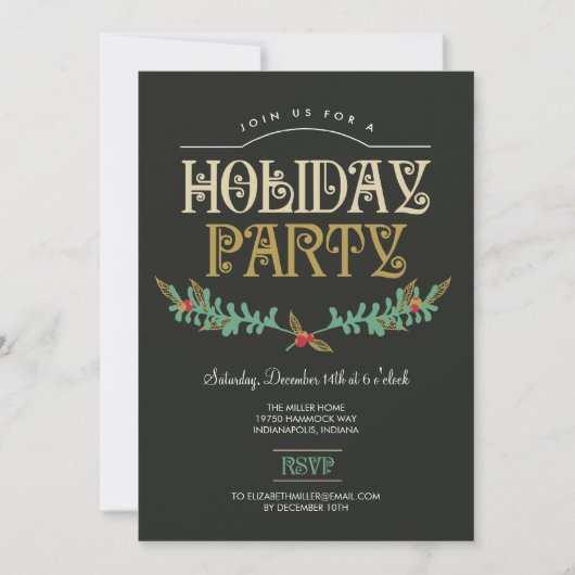 Uitnodiging feestdag feestdag feestdagen (Voorkant)