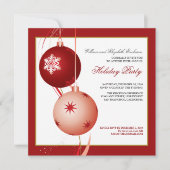 Uitnodiging feestdag feestdag feestdagen (rood) (Voorkant)