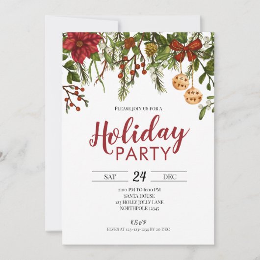 Uitnodiging feestdag, kerstuitnodiging (Voorkant)