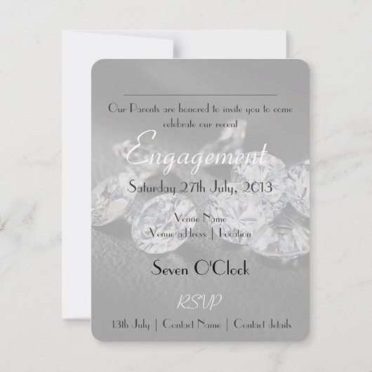 Uitnodiging/feestdag van de partij kaart (Achterkant)