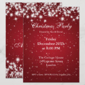 Uitnodiging Feestelijke Rode Elegante Glans Aangep (Voorkant / Achterkant)