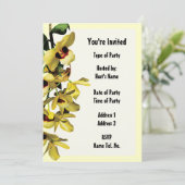 Uitnodiging Feestje - Orchidee Ontwerp (Staand voorkant)