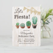 Uitnodiging Fiesta Cactus-pensioen (Staand voorkant)