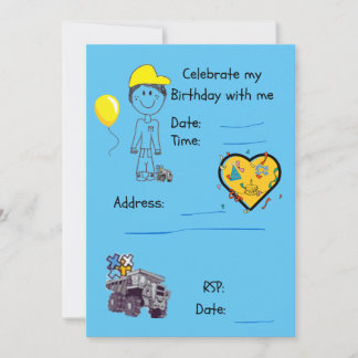 Uitnodiging-FIFO Zoon + Dumptruck Kaart