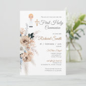 Uitnodiging First Boy Communie (Staand voorkant)
